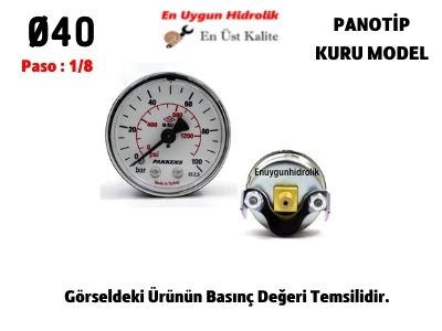 Ø40 1 Bar ARKADAN ÇIKIŞLI PANO TİP KURU MANOMETRE