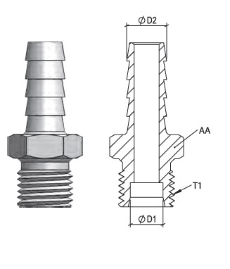 1’ 1’-11 NPT NPT ERKEK HORTUM UCU REKOR