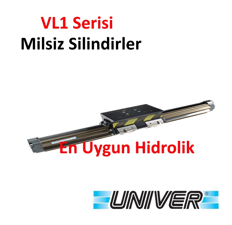 25X900 Üniver Rodless VL1 Serisi Yataklı Milsiz Silindir Yastıklı